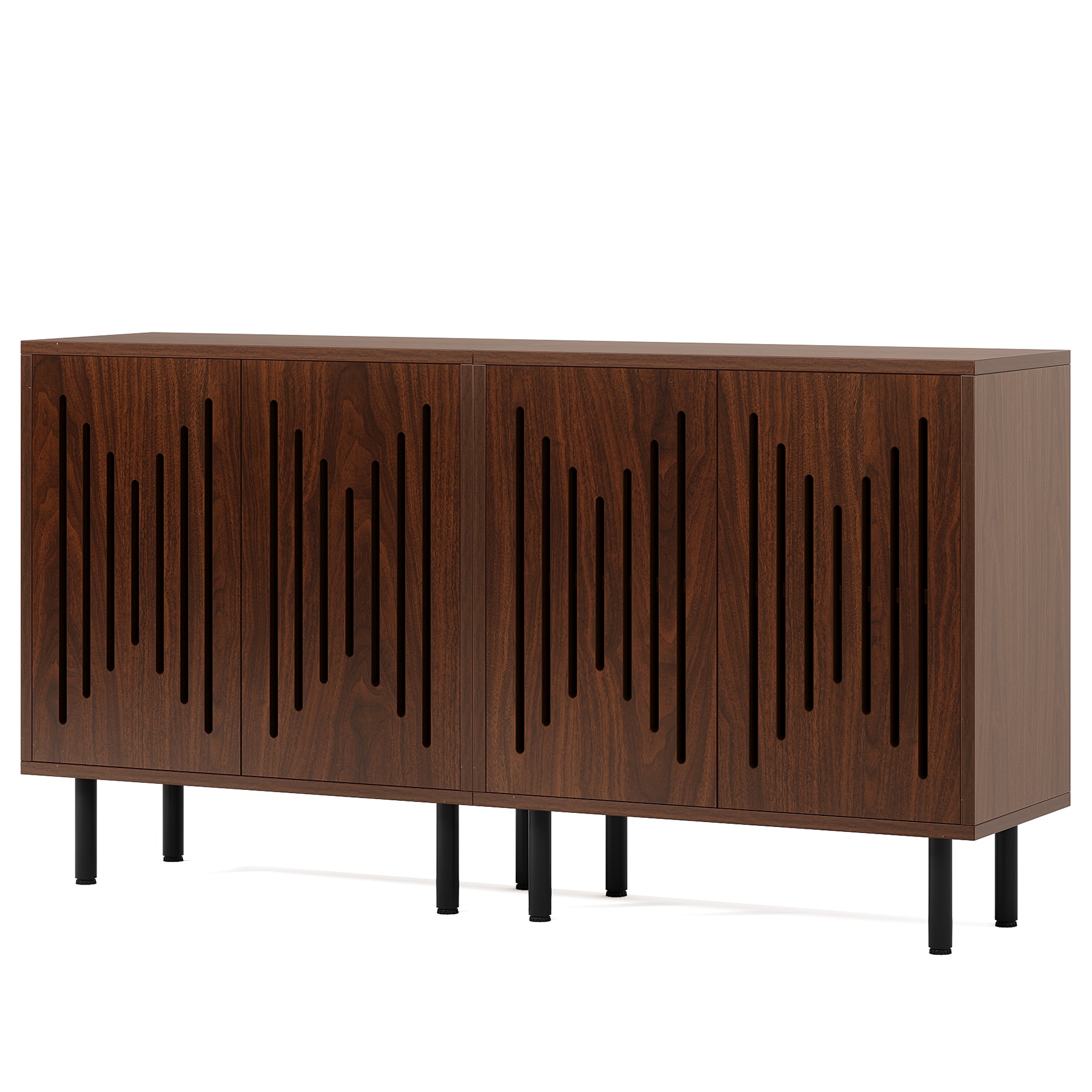 Sideboard Buffet, Set Of 2 Storage Cabinet With Adjustable Shelves_voghion.com